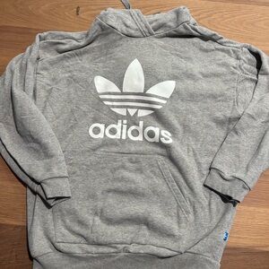 Adidas Trefoil Logo Pullover Sweatshirt Gray White